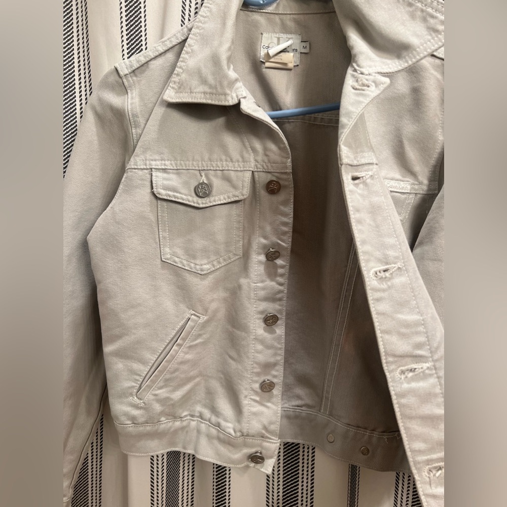 Calvin Klein light grey jean jacket M